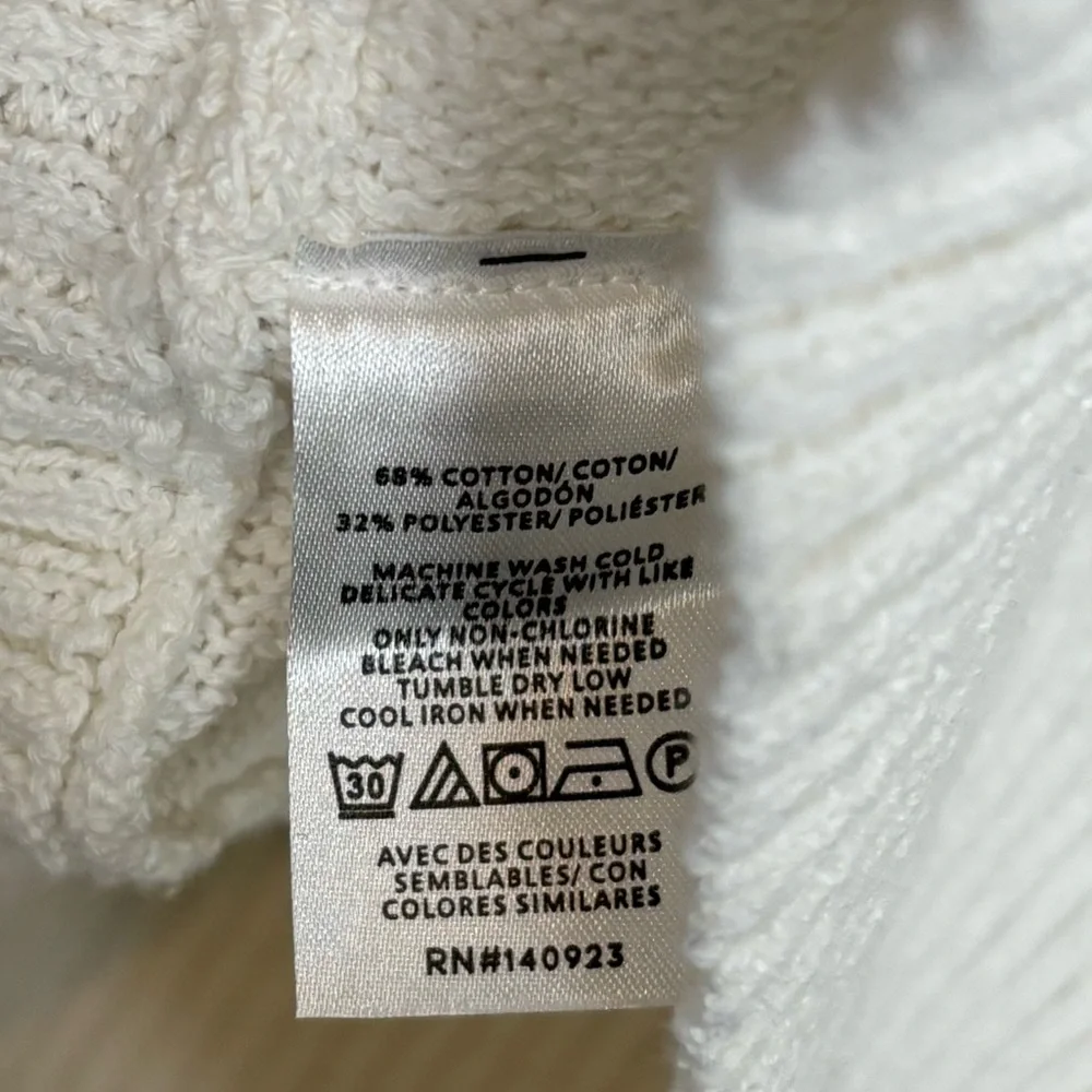 Ann Taylor Factory Top Womens Med White Breathable Lightweight Blouse Sweater - Picture 10 of 11